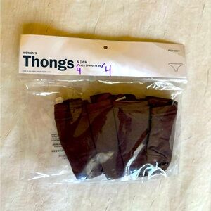 NEW Old Navy Chocolate Brown Cotton Blend Thongs Underwear 4 pack size small